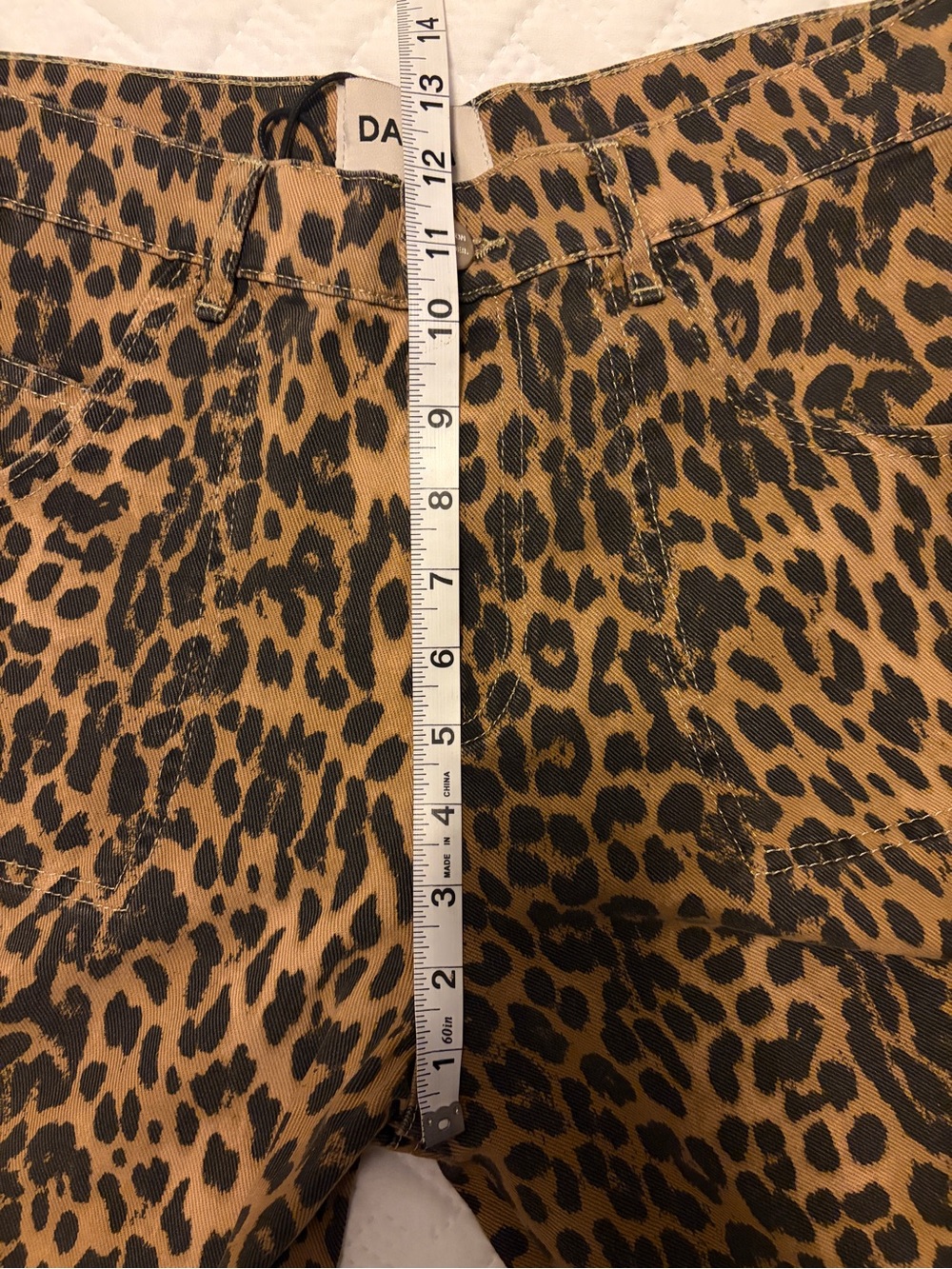 Damson Madder | Leopard Print Wide-Leg Cargo Jeans in Brown/Black NWT - Picture 8 of 9